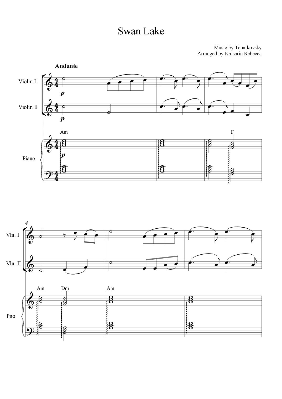 Swan Lake (arr. Kaiserin Rebecca)