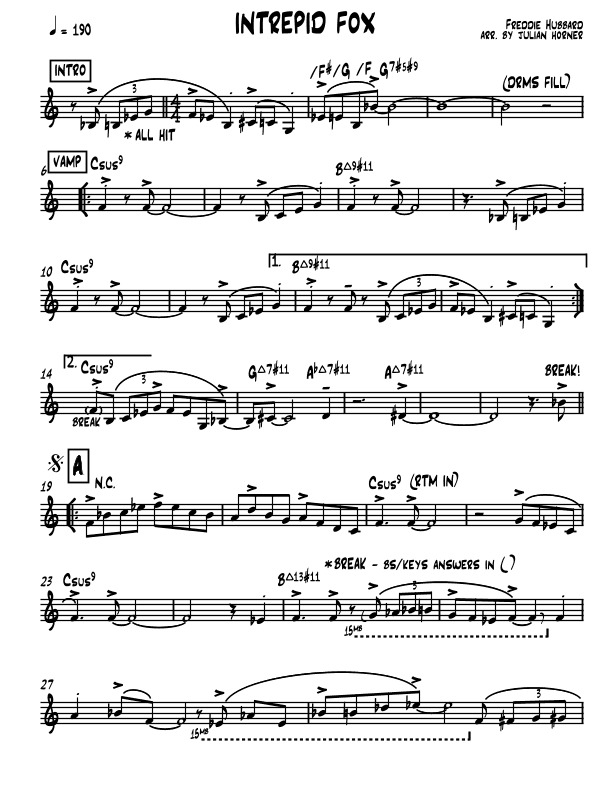 The Intrepid Fox (arr. Julian Horner)