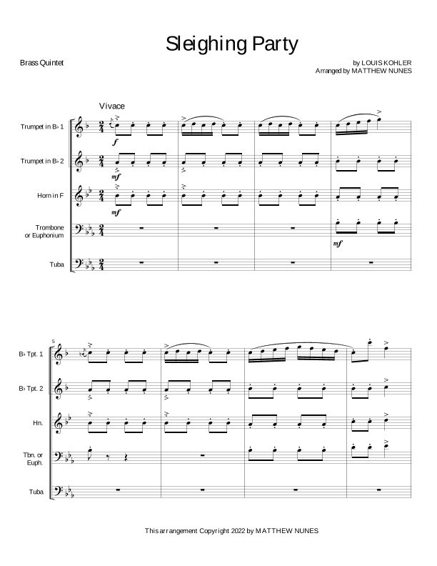 Sleighing Party (arr. Matthew Nunes)