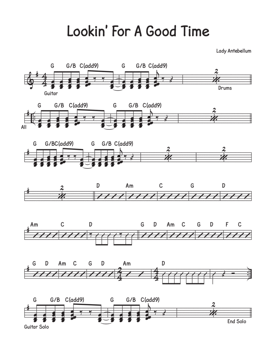 Lookin' For A Good Time (arr. David M Fagnant)