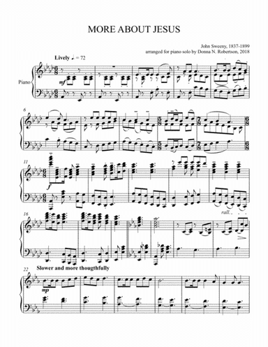 More, More About Jesus (arr. Donna N. Robertson)