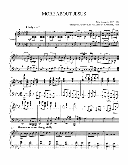 More, More About Jesus (arr. Donna N. Robertson)