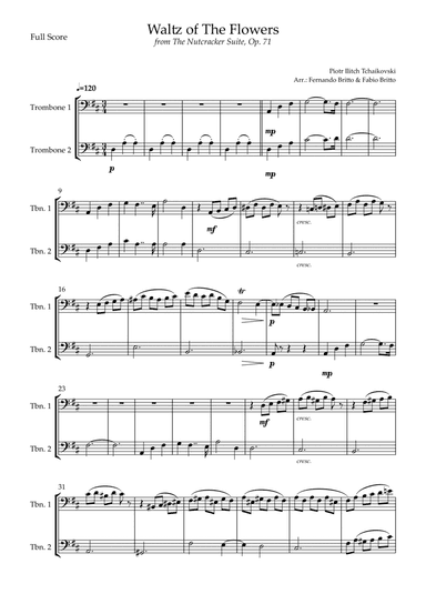 Waltz of The Flowers - from Nutcracker (P. I. Tchaikovsky) for Trombone Duo (arr. Fernando Britto, Fabio Britto)