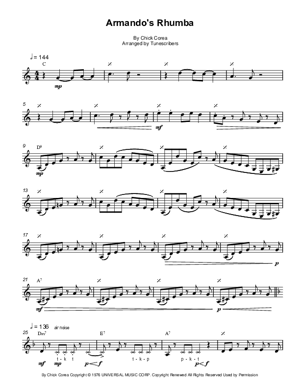 Armando's Rhumba (arr. Tunescribers)
