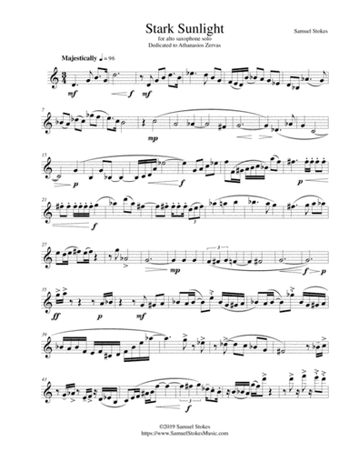 Stark Sunlight - for alto saxophone solo