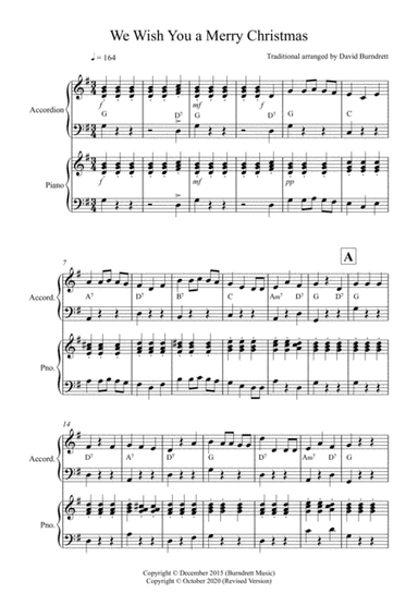 We Wish you a Merry Christmas for Accordion Solo (or with piano) (arr. David Burndrett)