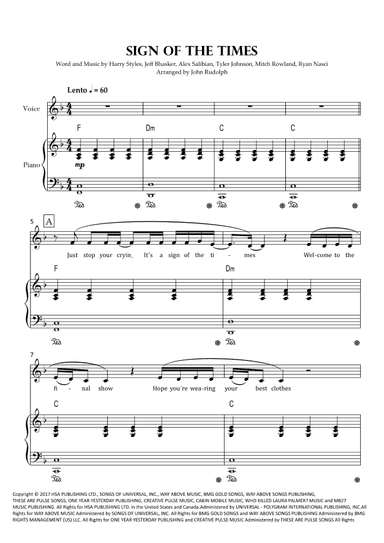 Sign Of The Times (arr. John Rudolph)