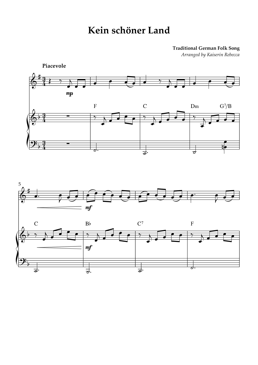 Kein schöner Land (arr. Kaiserin Rebecca)