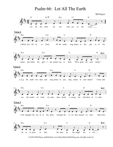 Psalm 66:  Let All The earth