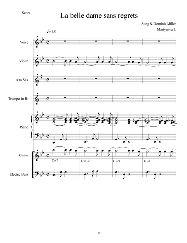 La Belle Dame Sans Regrets (arr. Iryna Martynova)