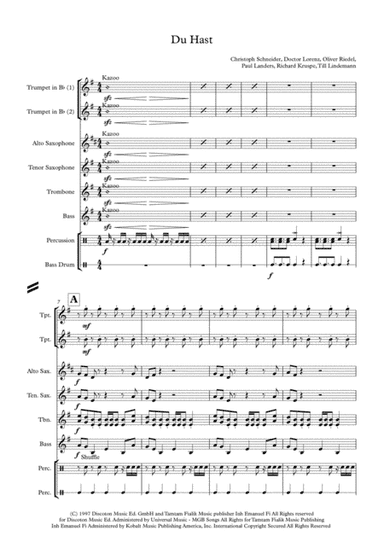 Du Hast (arr. S J Welburn)