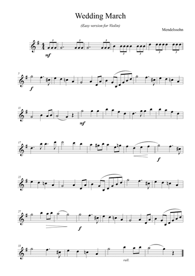Wedding March for violin solo (arr. Passoni Music)