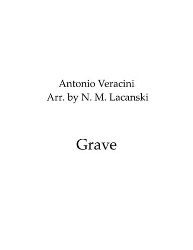 Grave (arr. Nick M Lacanski)