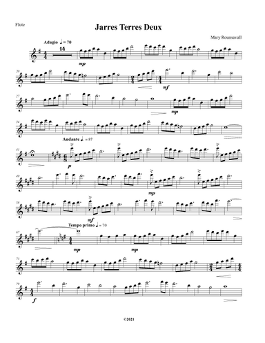 Jarres Terres Deux: FLUTE PART
