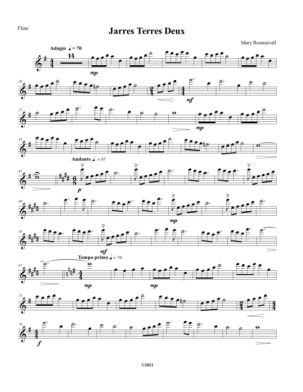 Jarres Terres Deux: FLUTE PART