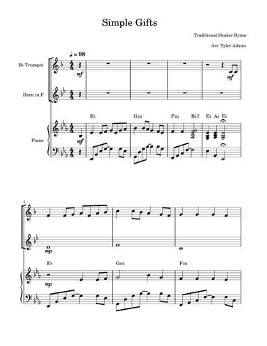 Simple Gifts (arr. Tyler Adams)