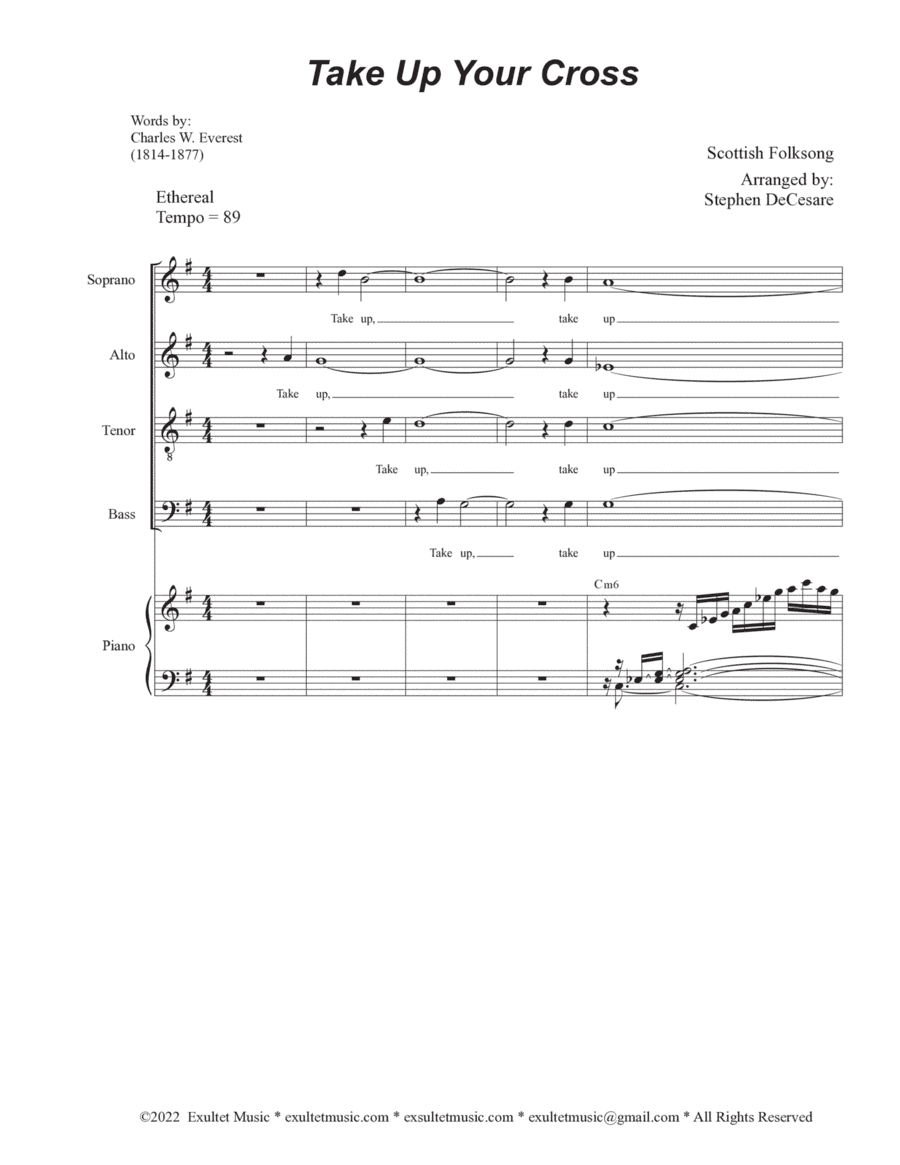 Take Up Your Cross (Vocal Quartet - (SATB) (arr. Stephen DeCesare)