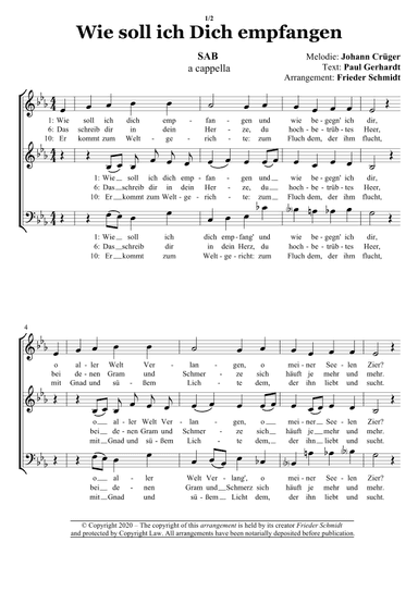 Wie soll ich dich empfangen (arr. Frieder Schmidt)