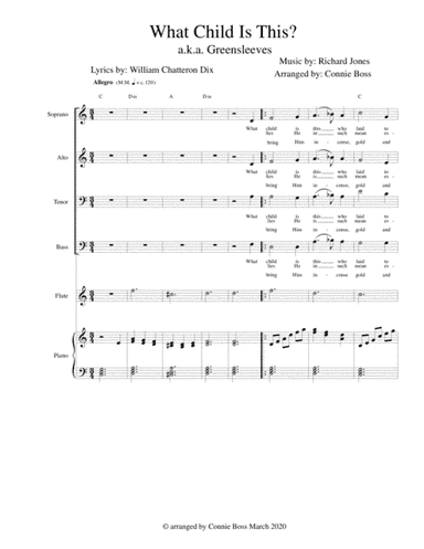 What Child is This? SATB with an option of instruments and piano (arr. Connie Boss)