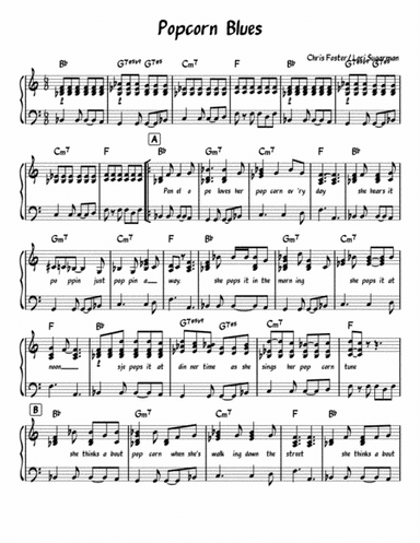 Popcorn Blues - Piano/Vocal/Guitar