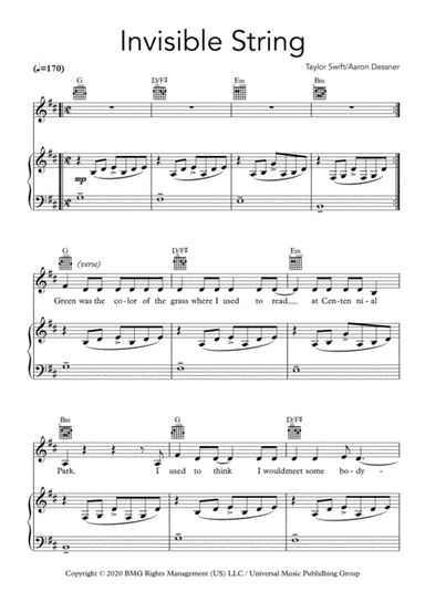 Invisible String (arr. Phil Steel)
