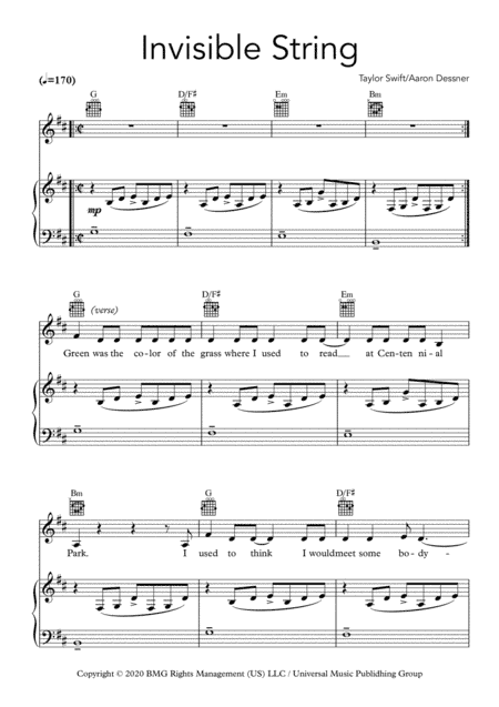 Invisible String (arr. Phil Steel)