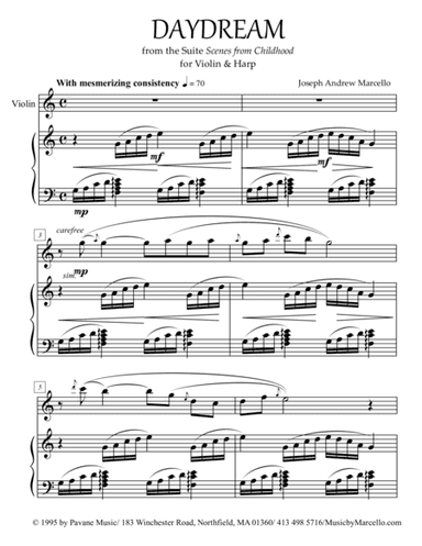 Daydream - from 'Scenes from Childhood' for Violin & Harp