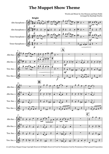 The Muppet Show Theme (arr. Kayleigh Huelin)