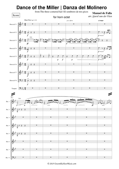 Dance of the Miller (Danza del Molinero) from from The Three-Cornered Hat (arr. Sjoerd van der Veen)