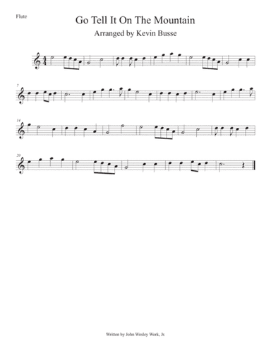 Go Tell It On The Mountain (Easy key of C) Flute (arr. Kevin Busse)