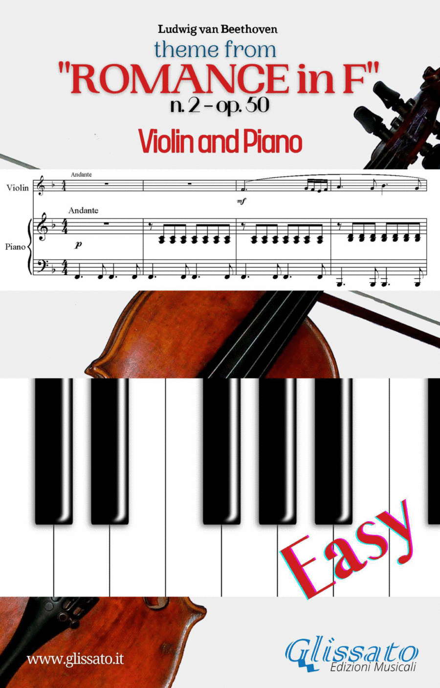 Theme from "Romance in F" easy for Violin and Piano (arr. Glissato Music Publishing)