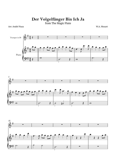 Der Vogelfänger bin ich ja (arr. André Nusa)
