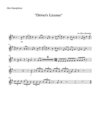 Drivers License (arr. SongBird Music)