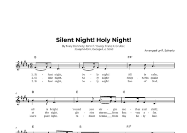 Silent Night! Holy Night! (Key of B Major) (arr. R. Salvario)