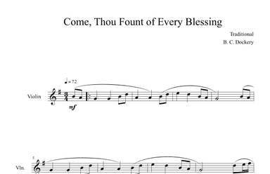 Come, Thou Fount of Every Blessing (Violin Solo) (arr. B. C. Dockery)