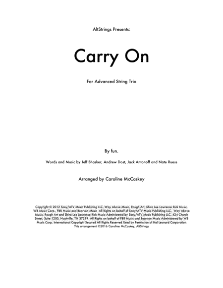 Carry On (arr. Caroline McCaskey)