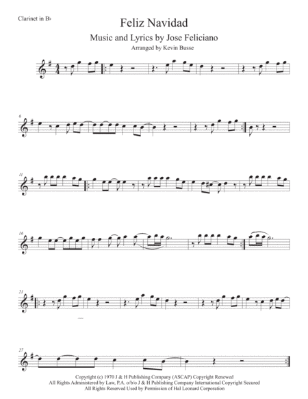 Feliz Navidad (arr. Kevin Busse)