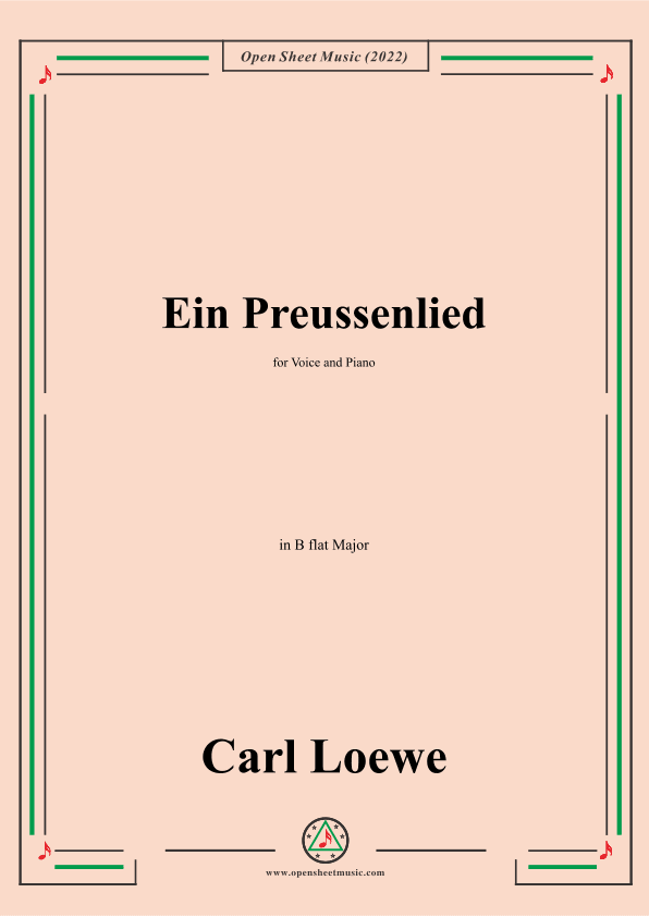 Loewe-Ein Preussenlied,in B flat Major,for Voice and Piano (arr. OSM Press)