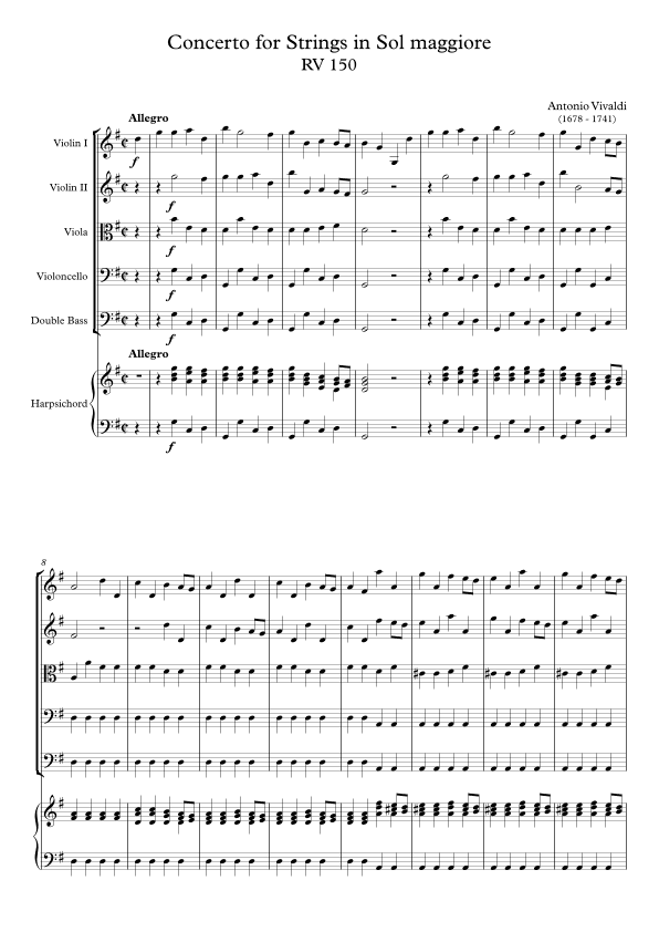 Concerto for Strings in Sol maggiore RV 150