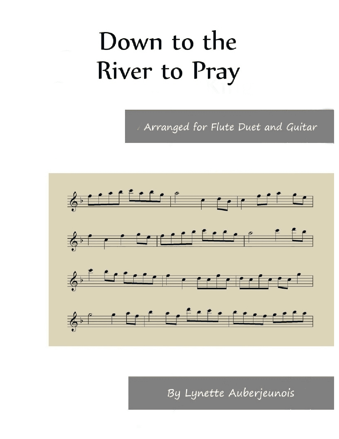 Down to the River to Pray - Flute Duet with Guitar Chords (arr. Lynette Auberjeunois)