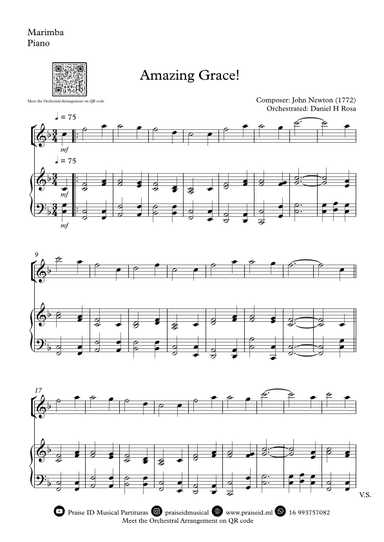 Amazing Grace How Sweet the sound - Easy Marimba and Piano (arr. Daniel H Rosa)