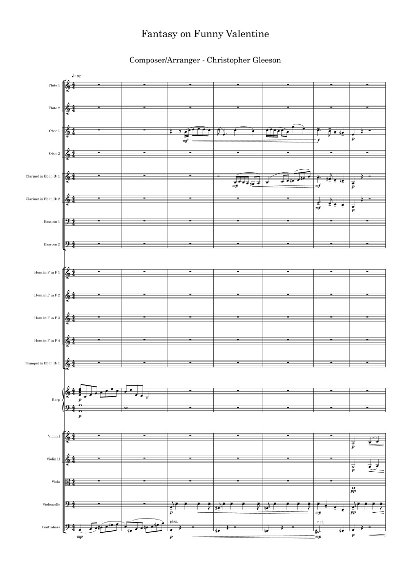 My Funny Valentine - Fantasy on Funny Valentine (arr. Christopher Gleeson)