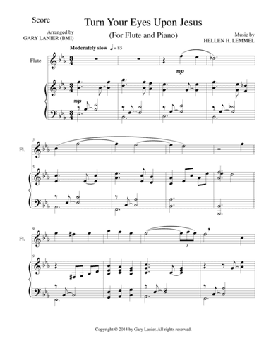 TURN YOUR EYES UPON JESUS (Flute Piano and Flute Part) (arr. Gary Lanier)