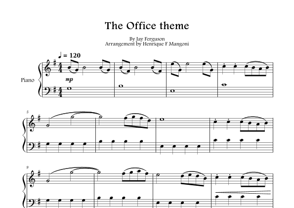 The Office - Theme (arr. Henrique F Mangoni)