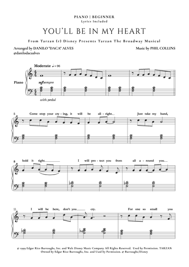 You'll Be In My Heart (arr. Danilo "Daca" Alves)