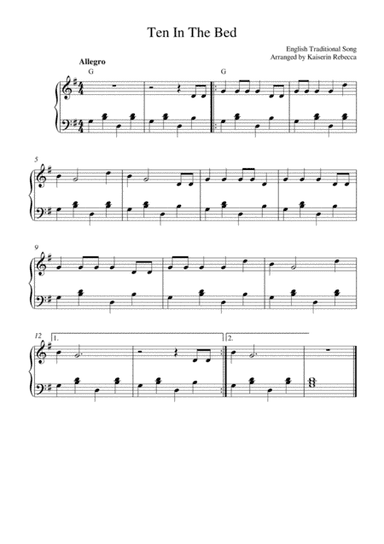Ten In The Bed (arr. Kaiserin Rebecca)