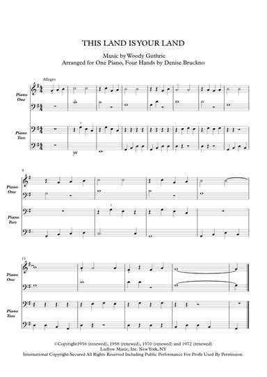 This Land Is Your Land (arr. Denise Bruckno)