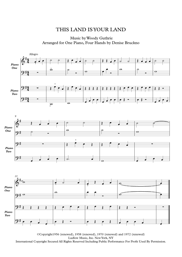 This Land Is Your Land (arr. Denise Bruckno)