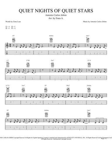 Quiet Nights Of Quiet Stars (Corcovado) (arr. Enea A.)