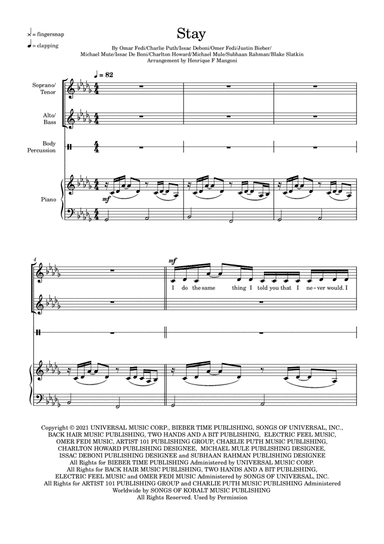 Stay (arr. Henrique F Mangoni)